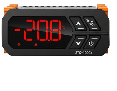 UTTASU STC-1000HX Thermostat numérique pour aquariums et fruits de mer avec écran LCD, commutation ℃/℉, étanchéité IP65, chauffage et refroidissement automatiques