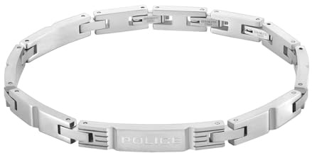 POLICE Flatforge Armband für Herren Edelstahl 190+15+15 mm silber