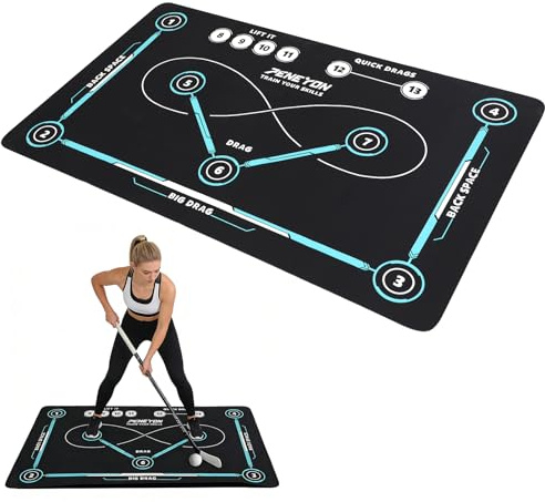 Tappetino da allenamento hockey, 150 x 90 cm, per allenamento e hockey, con superficie antiscivolo e silenziosa, per interni ed esterni, accessorio per allenamento per tutte le età