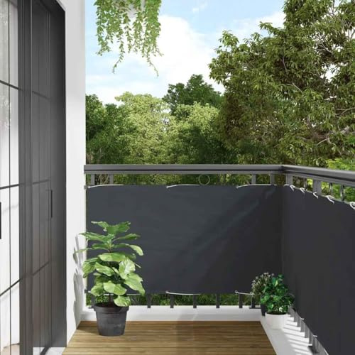 Nqyjm Brise-vue pour balcon, anthracite, 600 x 120 cm, en PVC, pour jardin, terrasse, extérieur