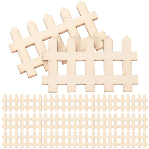 Abaodam 100 Pcs Miniature Wooden Picket Fence 4.9x3.0cm Garden Mini Fence for Fairy Garden Terrarium Lawn Craft