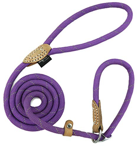 Grand Line Retrieverleine mit Zugstopp, 150 cm Moxonleine Reflektierende Hundeleine, Sicher Dauerhafte Trainingsleine Moxonleine für Kleine Mittlere und Große Hunde - 14mm, Lila