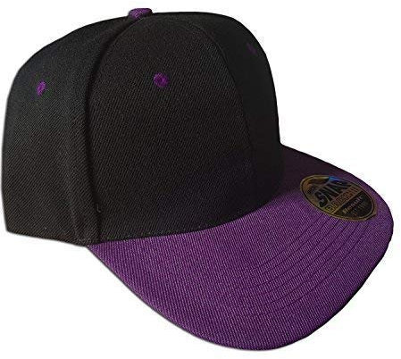 - Senza marca/Generico - Cappello Snap Back Cappellino Berretta Visiera FRONTINO Cotone Viola Nero