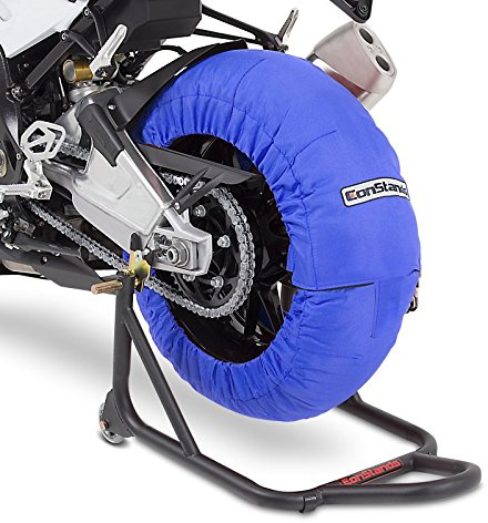 ConStands - Motorrad Reifenwärmer für BMW S 1000 R/RR Räder Set Blau 60-80°C, 17 Zoll
