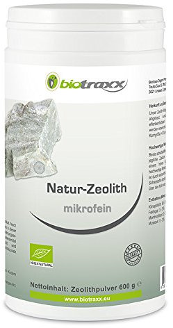 Biotraxx Zeolita Clinoptilolita 95% |Calidad microfina| 600g Polvo | 100% Puro