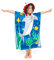 Florica 100% Baumwolle Kinder Jungen Mädchen Kapuzenponchos Schwimmen Bad Handtuch (Große Hai)