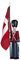 Kay Bojesen Fahnenträger mittel Figuren 77 cm Holzfiguren Originaldesign, rot