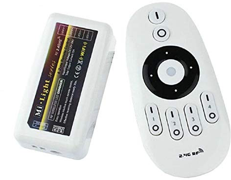 KIT DIMMER PER STRISCE LED MONOCOLORE CON TELECOMANDO RF (TELECOMANDO + 1 CENTRALINA)
