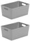 Wham Bam 4.02 Cool Grey Plastic Studio Storage Baskets Office Home & Kitchen Tidy Organiser 25.5 x 17 x 11cm (2 Baskets)