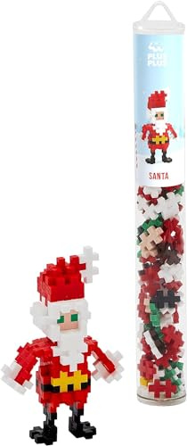 Plus Plus Building Blocks Toy – 100 pc Kids Construction Toys, Creative Learning Resources and STEM Play for Home and Travel - Girls and Boys Toys Age 5 Plus - Santa 100 Pieces