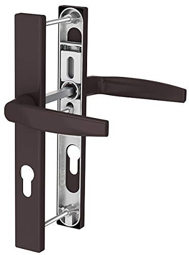 Premium Drückergarnitur Victory DHS 92mm - Rechteckig - Griff-Griff, Farbe:Braun RAL 8019, Schildbreite:32mm