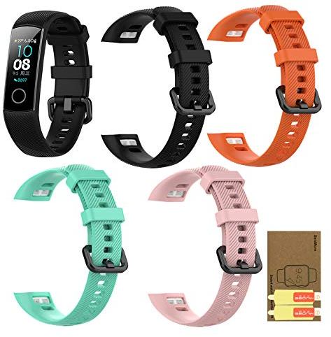 SenMore pour Honor Band 5 Honor Band 4 Bracelet, Bracelet en Silicone de Sport Sangles de Remplacement pour Honor Band 4/5