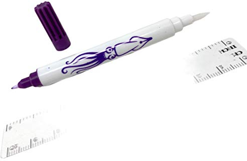 INKgrafiX® Squidster HAUTSTIFT mit LINEAL und KILLER - LILA - Steril - Stift 12cm - SKINMAKER - IG57655 - Haut Skin zeichnen Tattoo Piercing