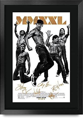 HWC Trading FR A3 Magic Mike XXL Channing Tatun Geschenke gedrucktes Poster signiert Autogramm Bild für Film-Fans, A3 gerahmt