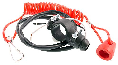 VANEZ Killswitch Zündunterbrecher rot Schließer mit Klemme universal Motorrad, Roller, Moped, Quad, Jet Ski