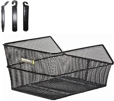 Basil Cento Fahrradkorb Schultaschenkorb Korb Gepäckträgerkorb Größe S Schwarz inkl.Reifenheber