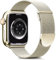 Higgs Strap Compatible with Apple Watch Straps 10 46mm 44mm 45mm 42mm for Women and Men, Dual Magnetic Adjustable Band for iWatch Series 9 8 SE 7 6 5 4 3 2 1,Champagne Gold Stainless Steel Metal