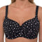 Gemm Ladies Underwired Full Cup Balcony Bra Available in Regular and Plus Sizes (38 J, Black Pink Hearts)