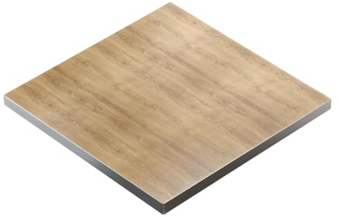 GGMMÖBEL Brasil | Tischplatte | B:T 58 x 58 cm | Eiche | Holzplatte | Perfekt für klappbare Küchentisch, Esstisch | ABS Kante | HPL beschichtete | Restaurant, Cafe, Bar