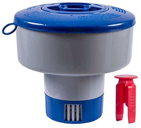 POOLAZA Premium Quality Floating Chlorine Dispenser - Larger Capacity Pool Floater Compatible with Bromine & Chlorine