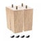 sourcing map Furniture Legs, 6 Inch(150mm) Set of 4 Square Solid Wood Couch Legs Feet Chair Table Feet Sofa Support Replacement Parts, Light Brown