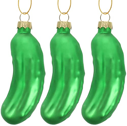 VALICLUD Wohnkultur Weihnachtsschmuck Weihnachtsgurke Ornamente Christbaumschmuck Mundgeblasenes Baumschmuck Gurke Gurke H?ngende Ornamente (3) Gurke Weihnachtsschmuck