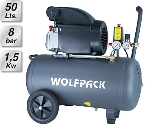 WOLFPACK LINEA PROFESIONAL Compresor Aire Wolfpack 50 Litros / 8 Bares / 1,5 Kw - 2,0 HP