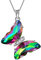 Aurora Tears Mystic Regenbogen Schmetterling Herz Halskette Frauen 925 Sterling Silber Tier Schmetterlinge Anhänger Kristall Hochzeit Geburtstag Schmuck DP0311T