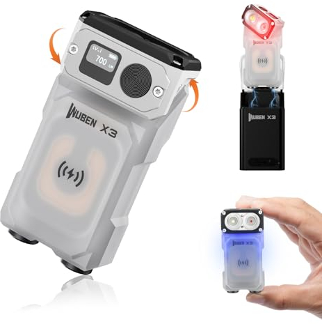 WUBEN X3 Pro Mini Linterna Recargable Con Estuche De Carga E Imán, 180 Grados EDC Linterna De Bolsillo Twist Ip65 Impermeable Llavero Linterna 10 Modo Tipo C Cordón Para Camping, Al Aire Libre, Regalo