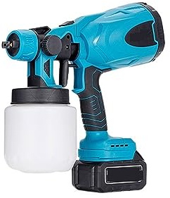 Pistolet à peinture Pistolet de pulvérisation électrique Rechargeable, moteur de brosse, pulvérisateur de peinture for meubles, revêtement en acier, aérographe Compatible avec batterie 18V ( Color : 1
