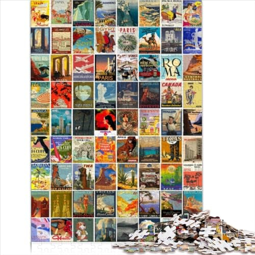 Vintage Reise Wandkunst für Erwachsene - 1000 Teile Puzzle Lernspiele Stressabbau (26x38cm)