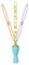 Bubble Fun Seifenblasenstab Triple, Faltmechanismus, Seifenblasen in verschiedenen Größen, 120ml Lauge, L:37cm, ab 3 Jahren