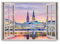 Paul Sinus Wandbild 120x80cm Fensterbild Altstadt Hamburg Fluss Abendrot Lichter