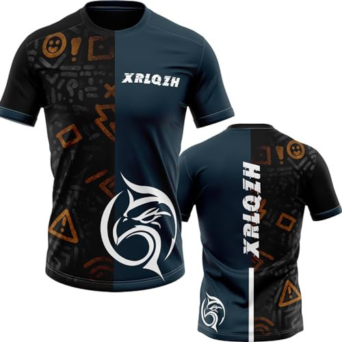 XRLQZH MTB Trikot,Herren Kurzarm Downhill Jersey Mountainbike MTB Top,Shirt Downhill Fahrrad Jersey Schnelltrocknend Atmungsaktiv Feuchtigkeitstransport Radtrikot (TYP-1,XXL)