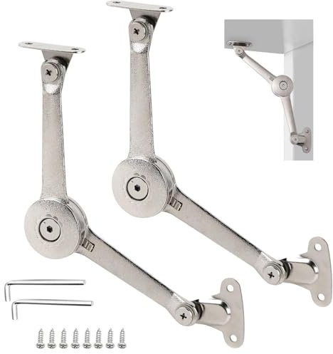 Oiieco Supporto per coperchio con cerniera, 2 pezzi, con cerniera pieghevole, per cucina, mobili, cassapanca e porta dell'armadio, angolo di apertura 75° / 90° / 110°