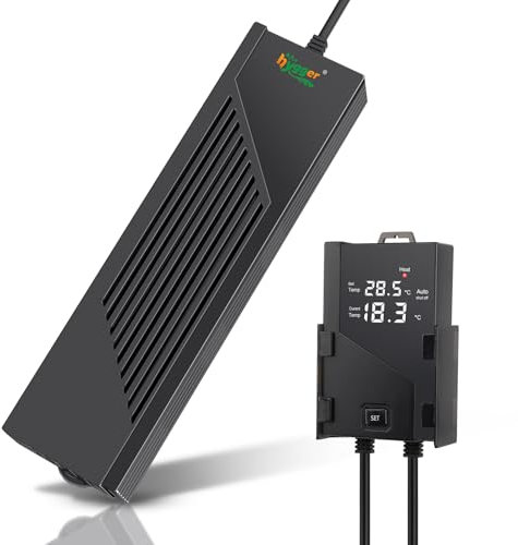hygger Submersible Chauffage Aquarium,300W Réglable Aquarium Heater Fish Tank Heater avec Digital Display Controller Chauffage Aquarium Tortue de 152-302L Freshwater Tanks
