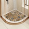 Tapis de douche d'angle antidérapant - Anti-moisissure - Quadrant incurvé - Drainage (marron, 60 x 60 cm)