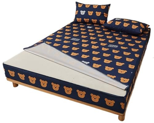 ZGXNYI Coprimaterasso Impermeabile Coprimaterasso Impermeabile Chiuso a Sei Lati Tutto compreso con copriletti con Cerniera Coprimaterasso Matrimoniale Impermeabile(Color 04,2xPillowcase 48x74cm)