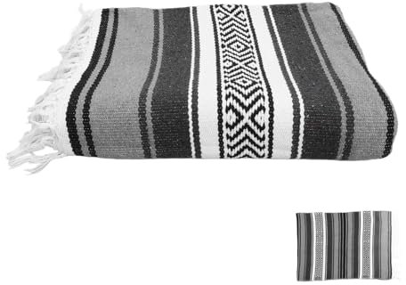 MUSISALY 130 X 180 cm Graue Mexikanische Yoga-Decke Gewebter Umhang Für Heimdekoration Und Komfort