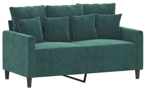 ULUYYUC Schlafsofa Sofas & Couches Schlafcouch Ecksofa - 2-Sitzer-Sofa Dunkelgrün 120 cm Samt für Party Garten Terrasse Lounge