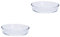 PRETYZOOM 2 Piezas plato de vidrio para hornear bandejas de comida plato para hornear fuente para hornear ovalada planchas de asar planchas para asar accesorios para horno bandeja de hornear