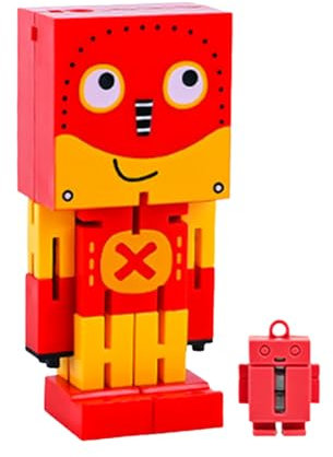 VarietyRobot Night Light Multifunctional Projection Mobile Phone Stand DIY LED Companion Sleep Light Transformer Projection Picture Randomization Birthday Present RYc840 (Red, One Size)
