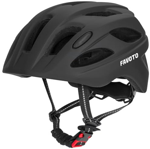 Favoto Casco per Bambini Leggero - Casco da Bicicletta Regolabile Traspirante per Ragazzi e Ragazze Protezione Sicura XS Nero