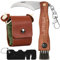 Amexo Coltello per Funghi, Portatile Coltello da Funghi con Spazzola, Acciaio Inox Coltellino Funghi con Sacco di Raccolta, Coltellino Funghi Richiudibile con Bussola per la Raccolta dei Funghi,Verde