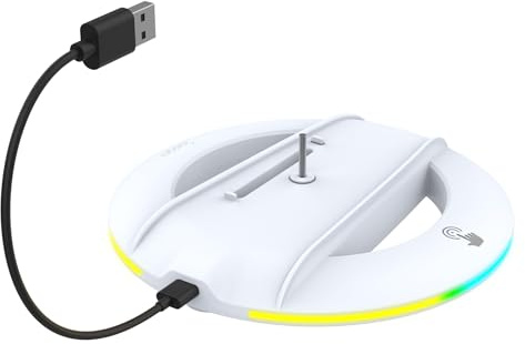 Ständer für PS 5 Pro/Slim-Konsolen, Vertikaler PS 5-Ständer, Bunte RGB-Beleuchtung mit 9 Vollfarbmodi und 5 Dynamischen Modi, PS 5 Slim-Basiszubehör, USB-Kabel