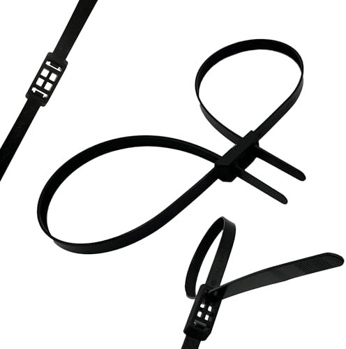 Boltza® Heavy Duty Nylon Double Cuffs – 13mm x 900mm | Double Loop Cable Ties | UV & Heat Resistant | 180kg Strength | Industrial Grade Cable Fasteners (5)