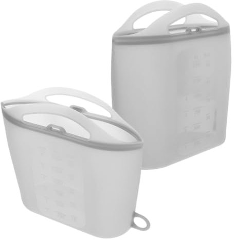 BESPORTBLE 2pcs Silicone Zip Lock Bags Reusable Microwave Steam Bag Food Storage for Lunch Snacks