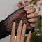 KQueenest Press on Nails Kurz French Tip – 30 Stück Schwarz Nägel zum Aufkleben Kurz Eckig, French Tip Fake Nails mit Kleber, Quadratische Künstliche Nägel Set für Frauen