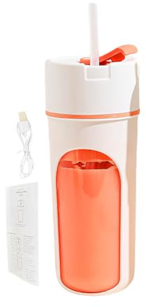 lisutupode Bouteille Mixeur Électrique - Shakers Portatifs | Gourde Isotherme 480ml avec Paille pour Sport Voyage Randonnée Maison Cocktails Camping et Préparation de Repas