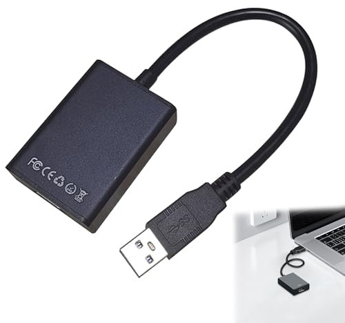 Caldamn USB to HDMI Adapter USB 3.0/2.0 Hdmi to Usb Adapter Audio Video Adapter, HD 1080P Video Graphics Cable Converter for PC, Laptop HDTV TV compatible with Windows XP/10/8/7-Black